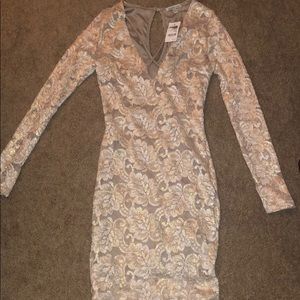 Gold long sleeve dress